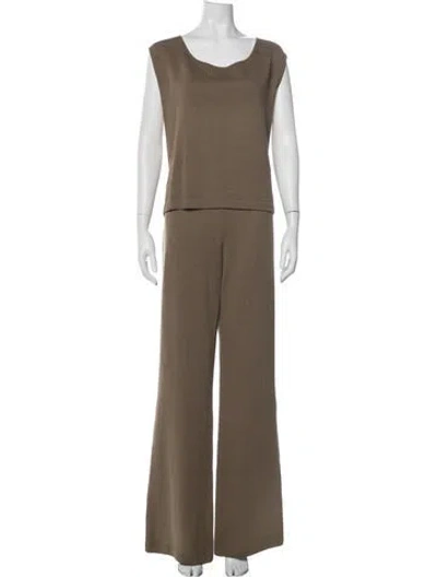Pre-owned St John Wool Pantsuit In Green