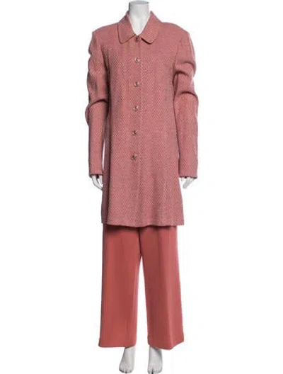 Pre-owned St John Wool Pantsuit In Orange