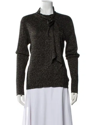 Pre-owned St John Wool Patterned Blouse In Black