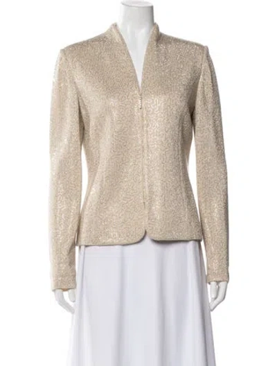 Pre-owned St John Wool Patterned Evening Jacket W/ Tags In Neutral