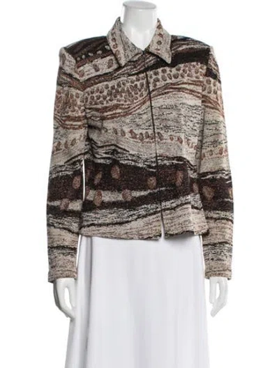 Pre-owned St John Wool Patterned Jacket