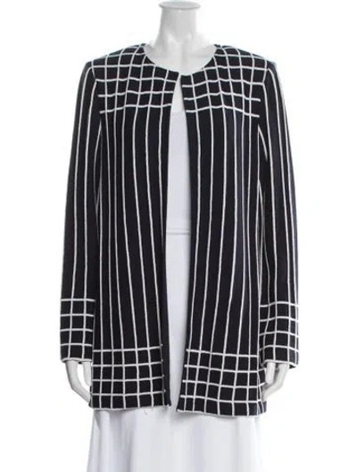 Pre-owned St John Wool Patterned Jacket In Black