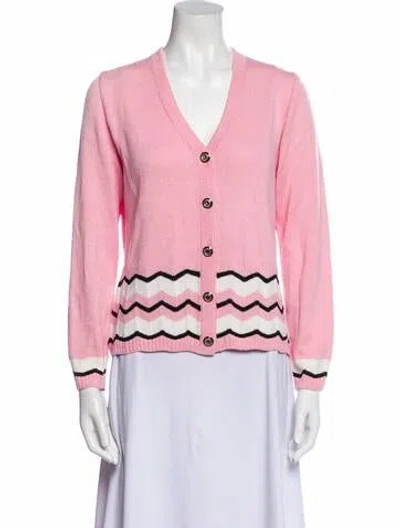 Pre-owned St John Wool Patterned Jacket In Pink