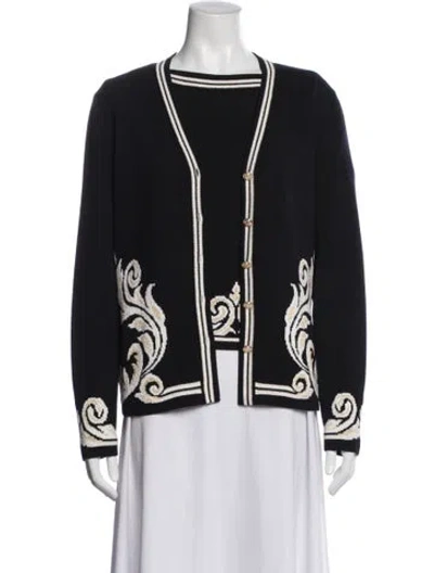 Pre-owned St John Wool Patterned Set In Black