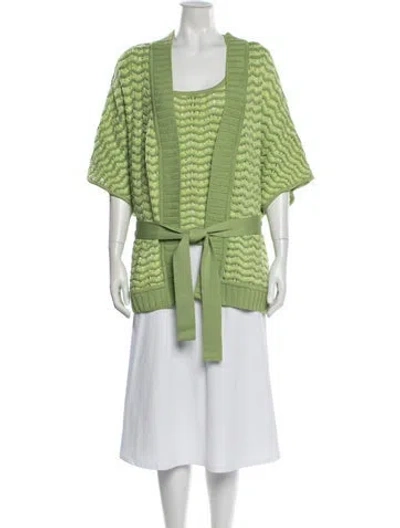 Pre-owned St John Wool Patterned Set In Green