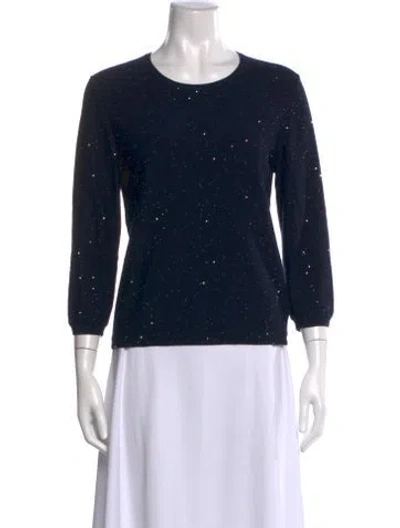 Pre-owned St John Wool Patterned Sweater In Black