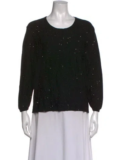 Pre-owned St John Wool Patterned Sweater In Black