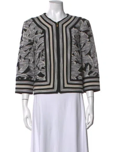 Pre-owned St John Wool Patterned Sweater In Black/neutrals