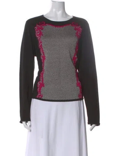 Pre-owned St John Wool Patterned Sweater In Multi