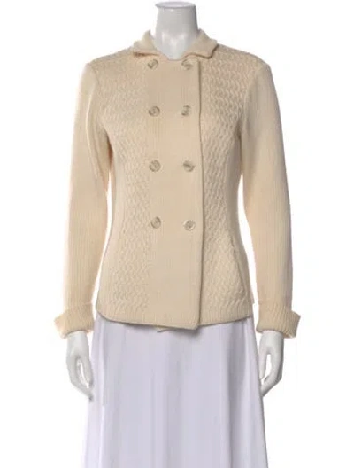 Pre-owned St John Wool Patterned Sweater In Neutral