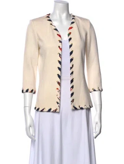 Pre-owned St John Wool Patterned Sweater In Neutral