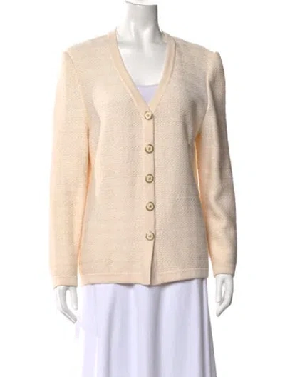 Pre-owned St John Wool Patterned Sweater In Neutral
