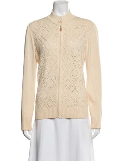 Pre-owned St John Wool Patterned Sweater In Neutrals