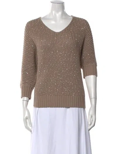 Pre-owned St John Wool Patterned Sweater In Neutrals