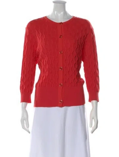 Pre-owned St John Wool Patterned Sweater In Orange