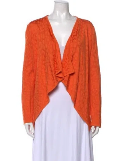 Pre-owned St John Wool Patterned Sweater In Orange