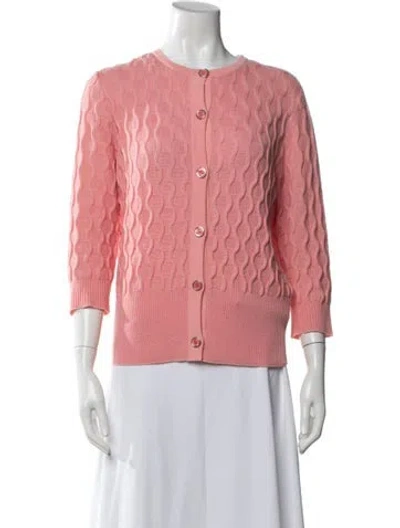 Pre-owned St John Wool Patterned Sweater In Pink