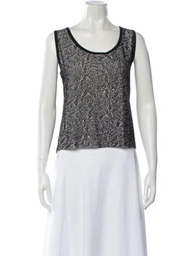 Pre-owned St John Wool Patterned Top In Black