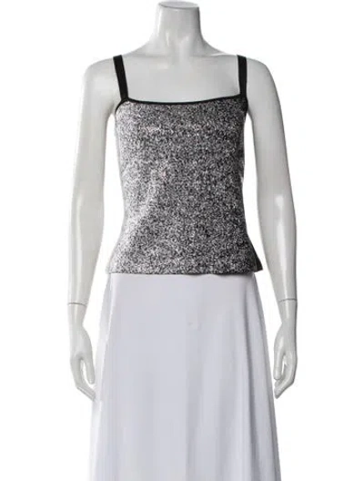 Pre-owned St John Wool Patterned Top In Black