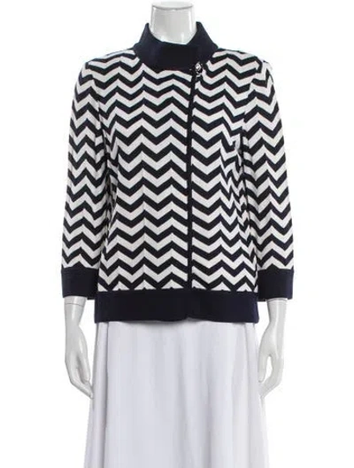 Pre-owned St John Wool Patterned Top In Neutral