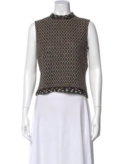 Pre-owned St John Wool Patterned Top In Neutral