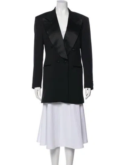 Pre-owned St John Wool Peacoat In Black