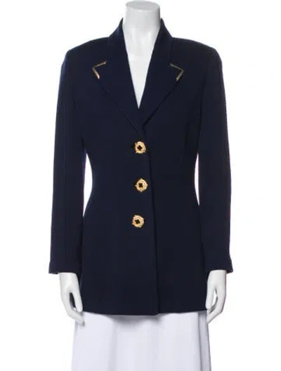 Pre-owned St John Wool Peacoat In Blue