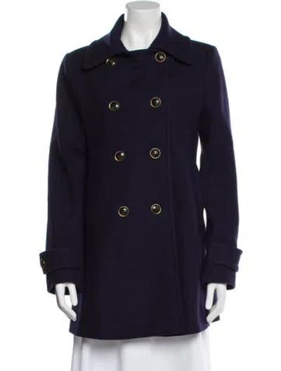 Pre-owned St John Wool Peacoat In Purple