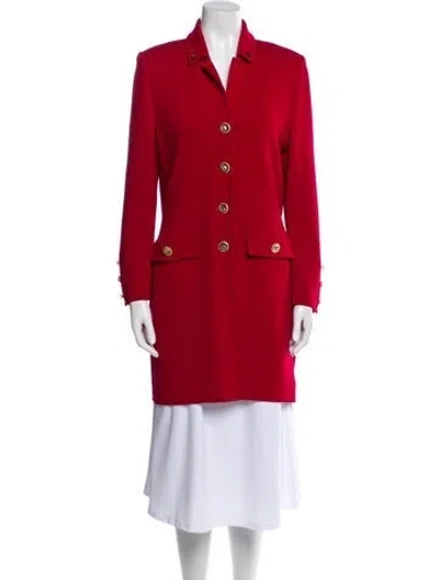 Pre-owned St John Wool Peacoat In Red