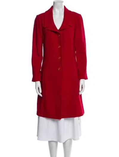 Pre-owned St John Wool Peacoat In Red