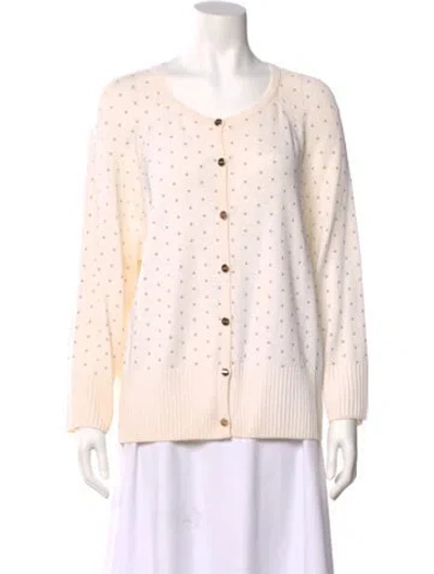 Pre-owned St John Wool Polka Dot Print Sweater W/ Tags In Neutral
