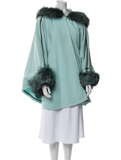 Pre-owned St John Wool Poncho In Blue