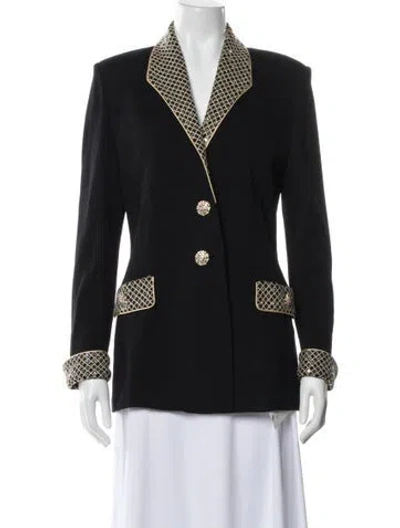 Pre-owned St John Wool Printed Blazer In Multi