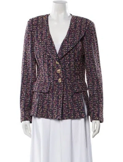 Pre-owned St John Wool Printed Blazer In Multi