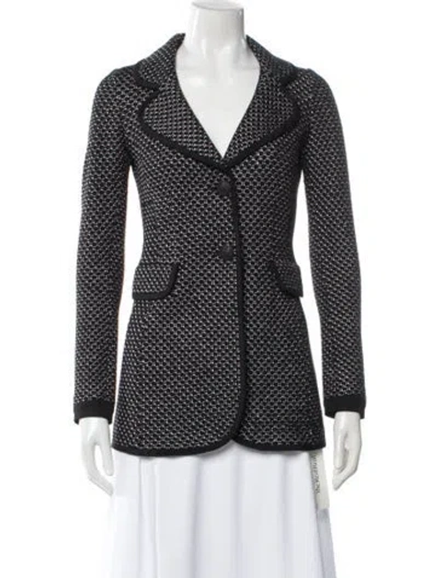 Pre-owned St John Wool Printed Blazer In Multi