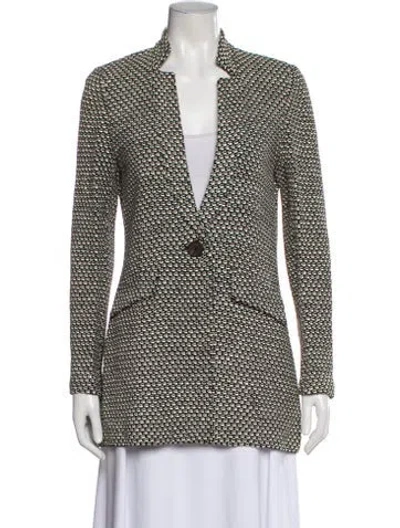 Pre-owned St John Wool Printed Blazer In Multi