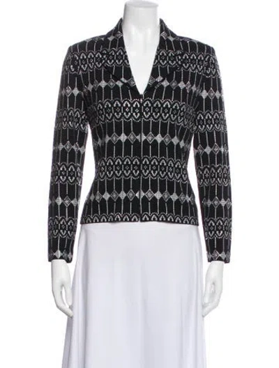 Pre-owned St John Wool Printed Blazer In Multi