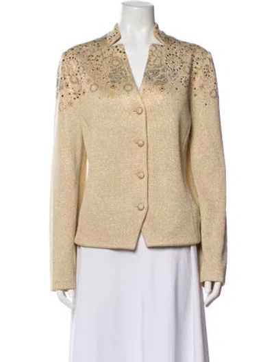 Pre-owned St John Wool Printed Blazer In Neutral