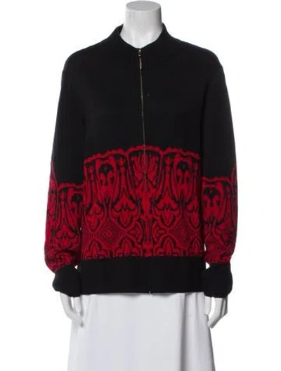 Pre-owned St John Wool Printed Bomber Jacket In Multi