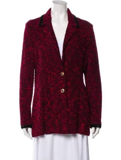 Pre-owned St John Wool Printed Coat In Red