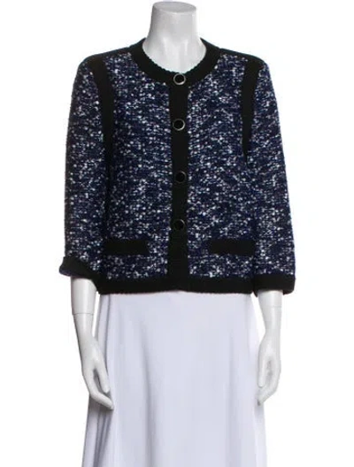Pre-owned St John Wool Printed Evening Jacket
