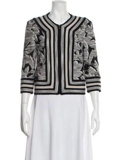 Pre-owned St John Wool Printed Evening Jacket