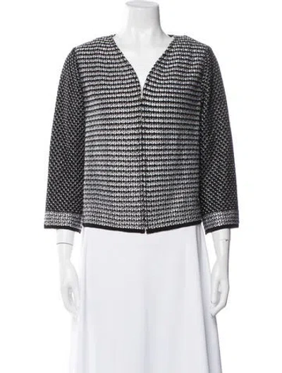 Pre-owned St John Wool Printed Evening Jacket In Multi