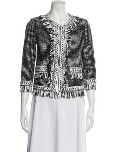 Pre-owned St John Wool Printed Evening Jacket In Multi