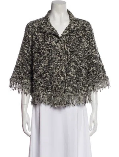 Pre-owned St John Wool Printed Evening Jacket In Multi