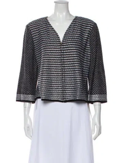 Pre-owned St John Wool Printed Evening Jacket In Multi