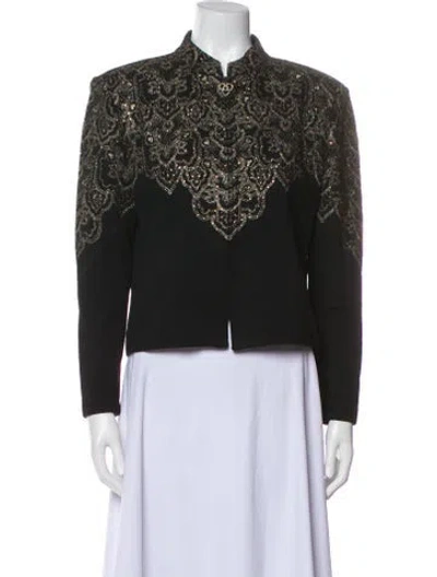 Pre-owned St John Wool Printed Evening Jacket In Multi