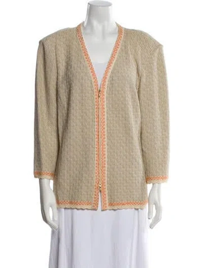 Pre-owned St John Wool Printed Jacket In Neutral