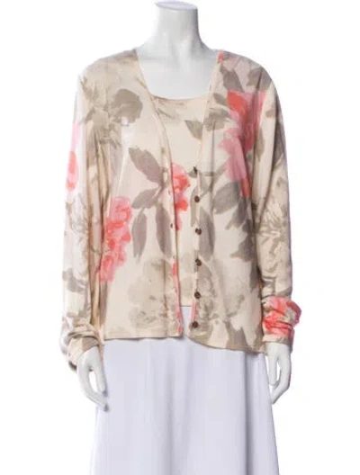 Pre-owned St John Wool Printed Set In Neutral