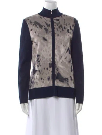 Pre-owned St John Wool Printed Sweater